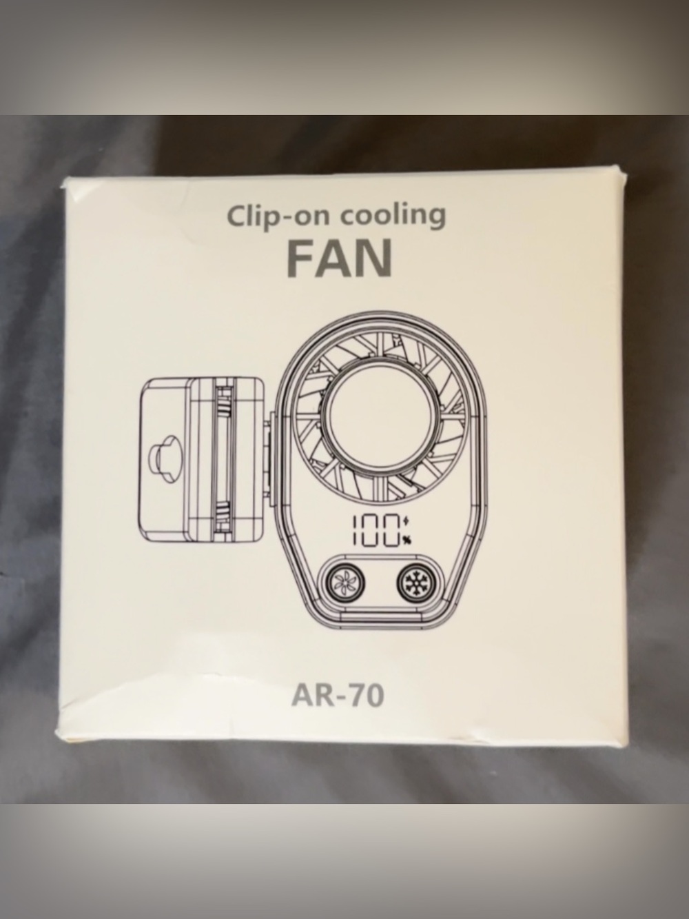 Portable Car Clip Fan with LED Display - Picture 3 of 3